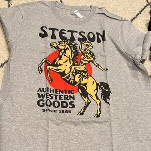 Stetson Gray T-Shirt with Western Graphic